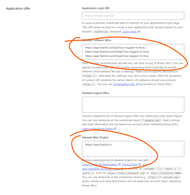 Redirect URLs